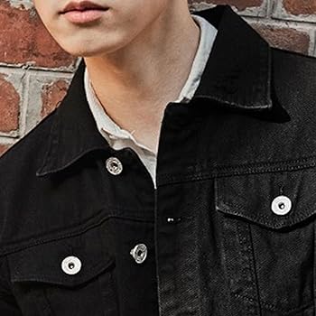 Mens Distressed Denim Jacket Motorcycle Vintage Ripped Holes
